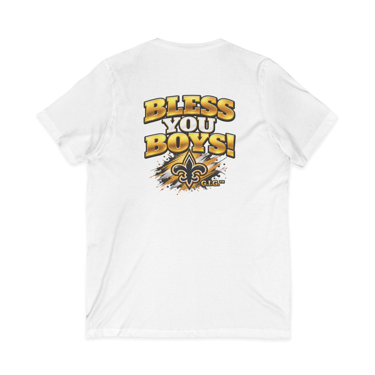 SAINTS NEED A BLESSING V-NECK TEE Unisex (DOUBLE SIDED)