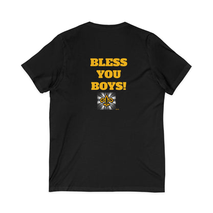 SAINTS NEED A BLESSING / BLESS YOU BOYS V-NECK TEE Unisex (double sided)