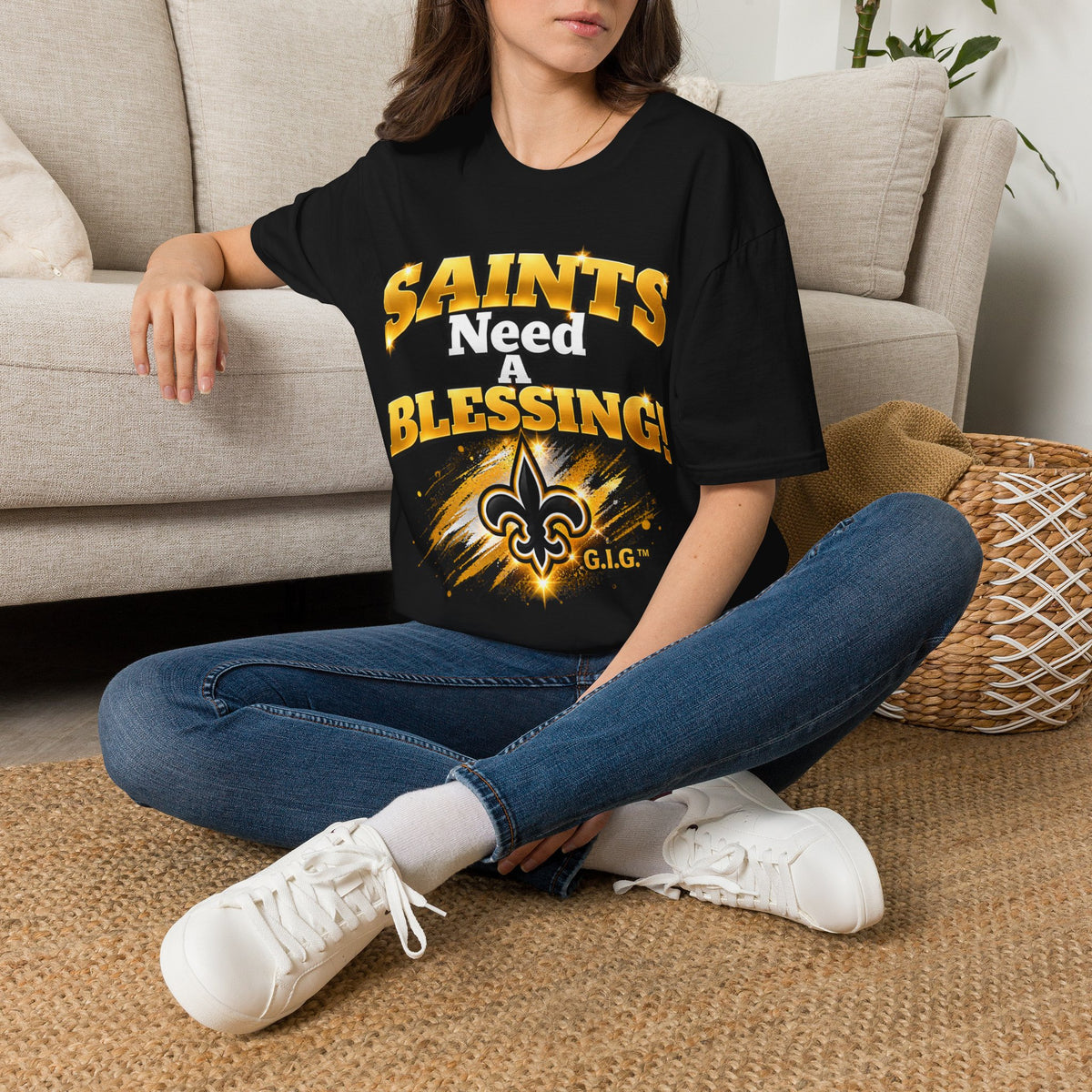 SAINTS NEED A BLESSING DOUBLE SIDED Unisex Tee