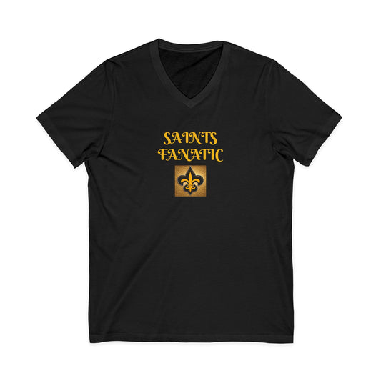 A1) SAINTS FANATIC V-NECK TEE  BLESS YOU BOYS' on back - Unisex