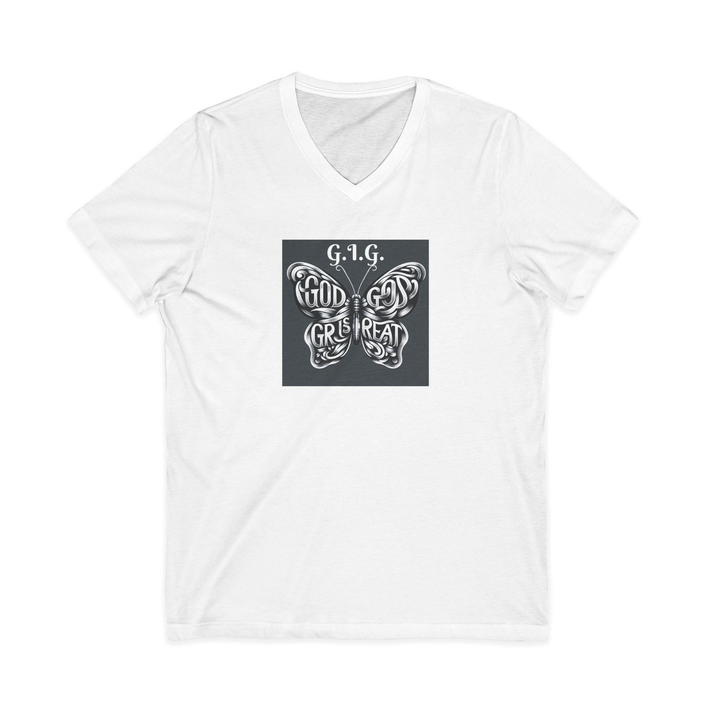 93) V NECK TEE - BUTTERFLY - Unisex