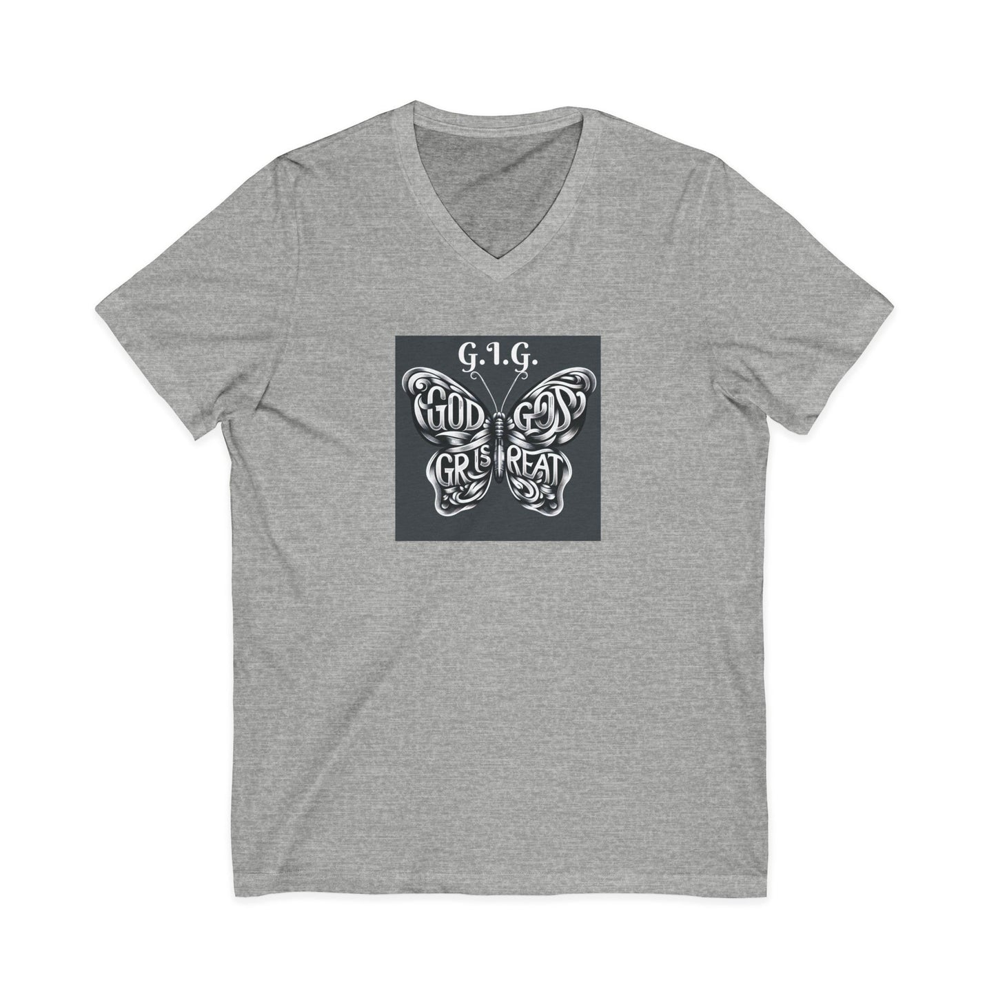 93) V NECK TEE - BUTTERFLY - Unisex