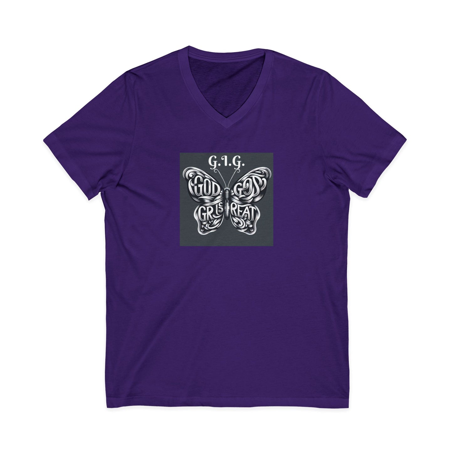 93) V NECK TEE - BUTTERFLY - Unisex