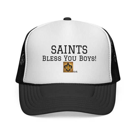 A3) SAINTS TRUCKER CAP - BLESS YOU BOYS!