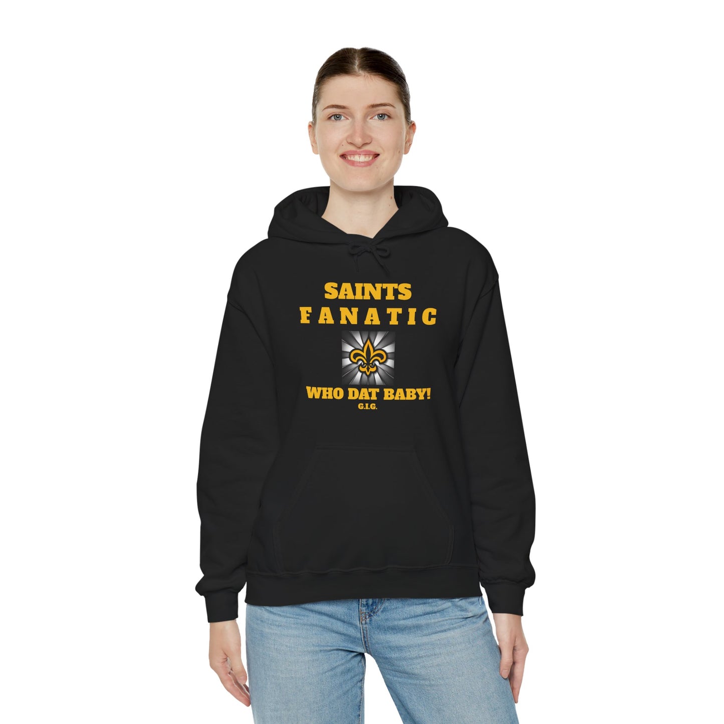 HOODIE SAINTS FANATIC W/ BLESS YOU BOYS on back