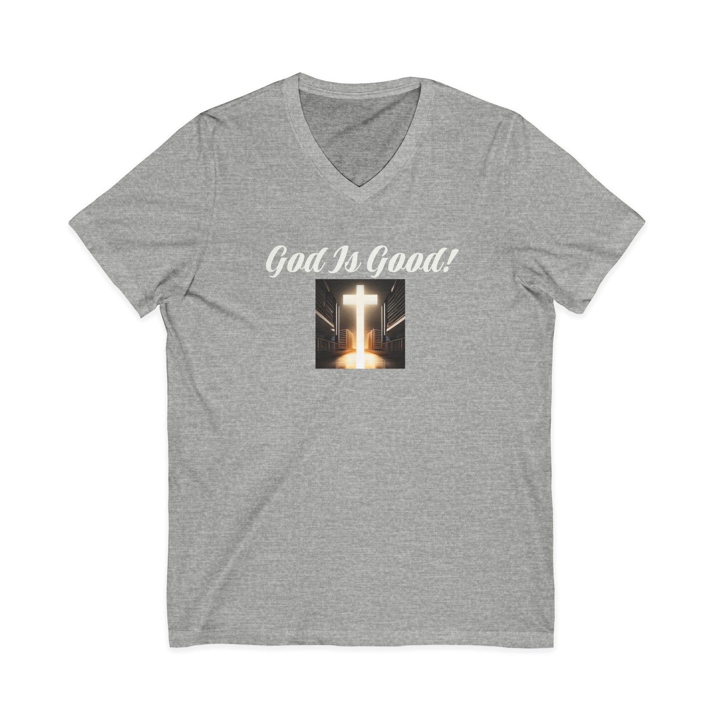 05 V-NECK TEE W/CROSS - Ladies