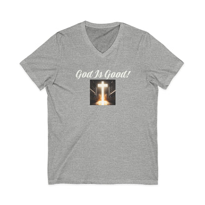 05 V-NECK TEE W/CROSS - Ladies