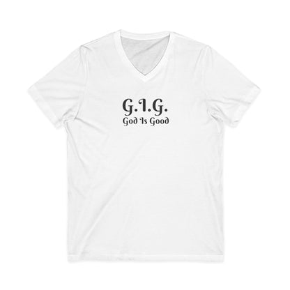 6) V-NECK TEE God is Good Unisex