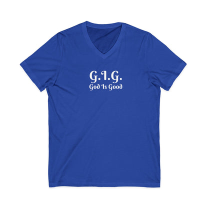 6) V-NECK TEE God is Good Unisex