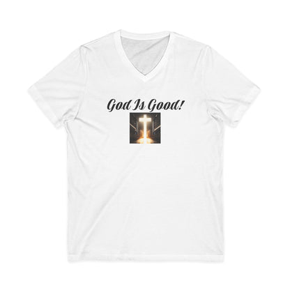 05 V-NECK TEE W/CROSS - Ladies