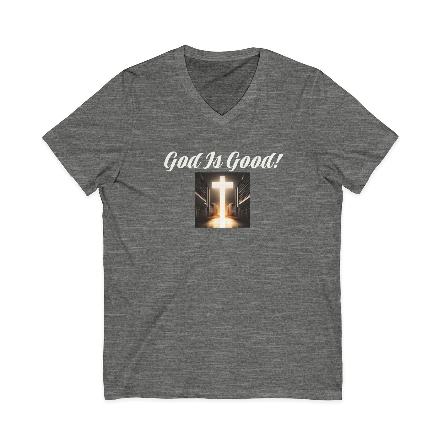 05 V-NECK TEE W/CROSS - Ladies