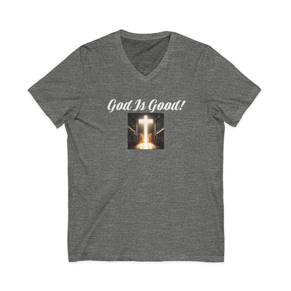 05 V-NECK TEE W/CROSS - Ladies