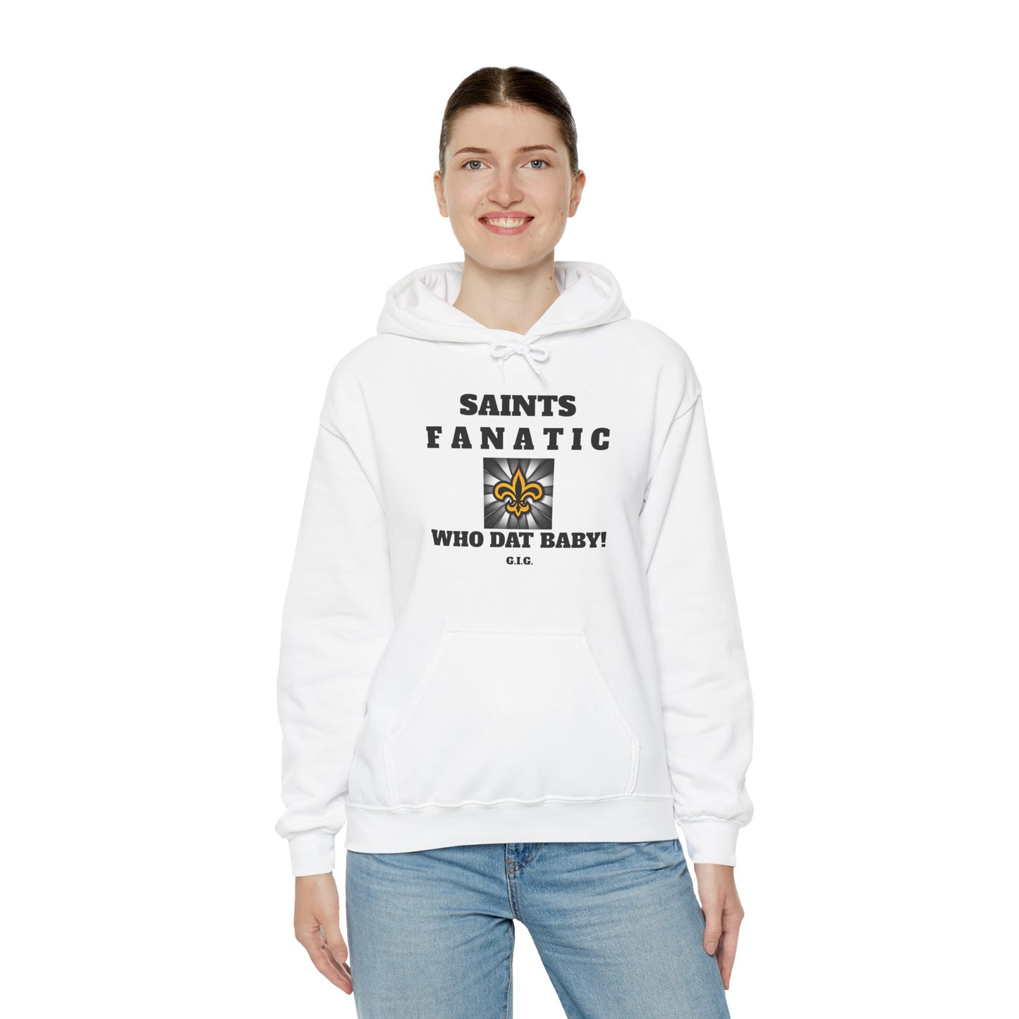 HOODIE SAINTS FANATIC W/ BLESS YOU BOYS on back