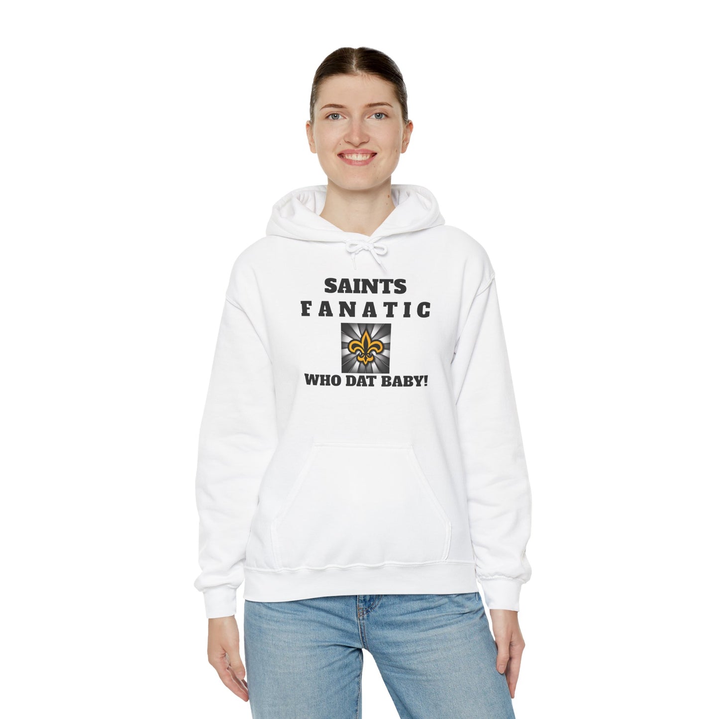 HOODIE SAINTS FANATIC W/ BLESS YOU BOYS on back
