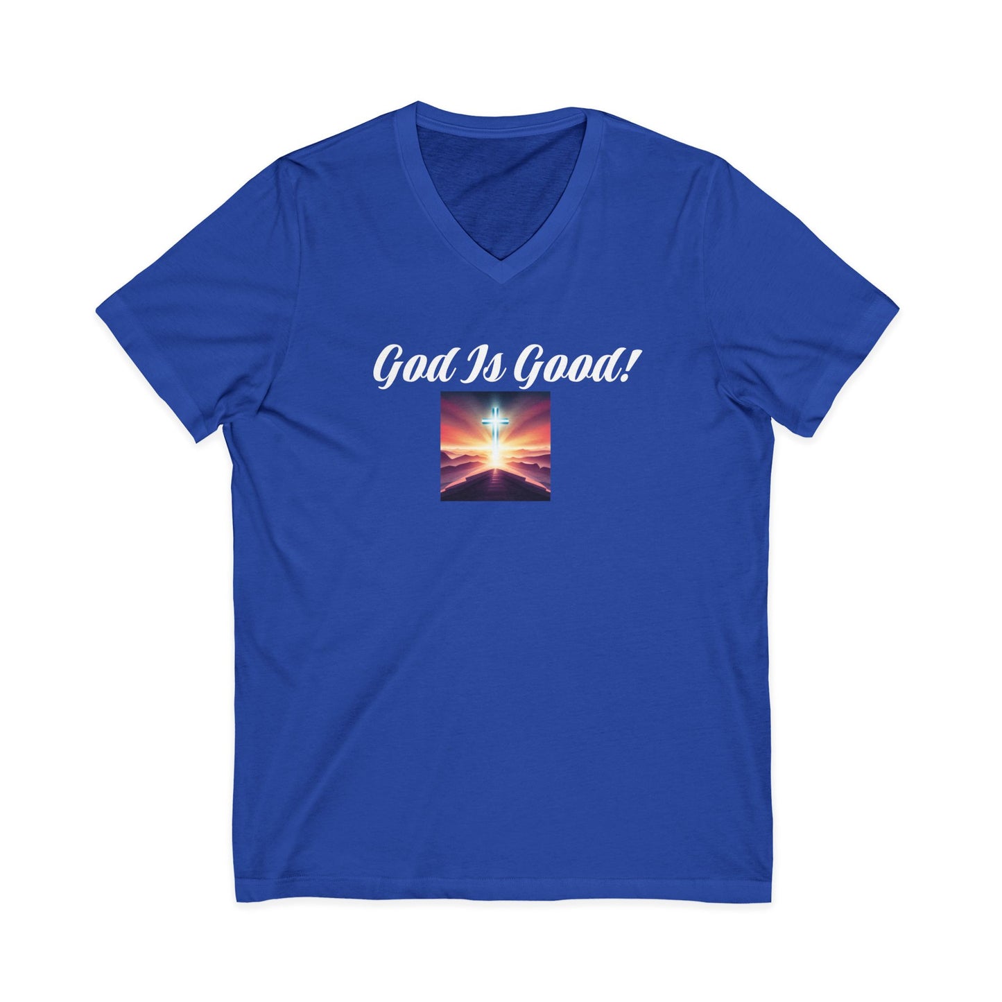 05 V-NECK TEE W/CROSS - Ladies