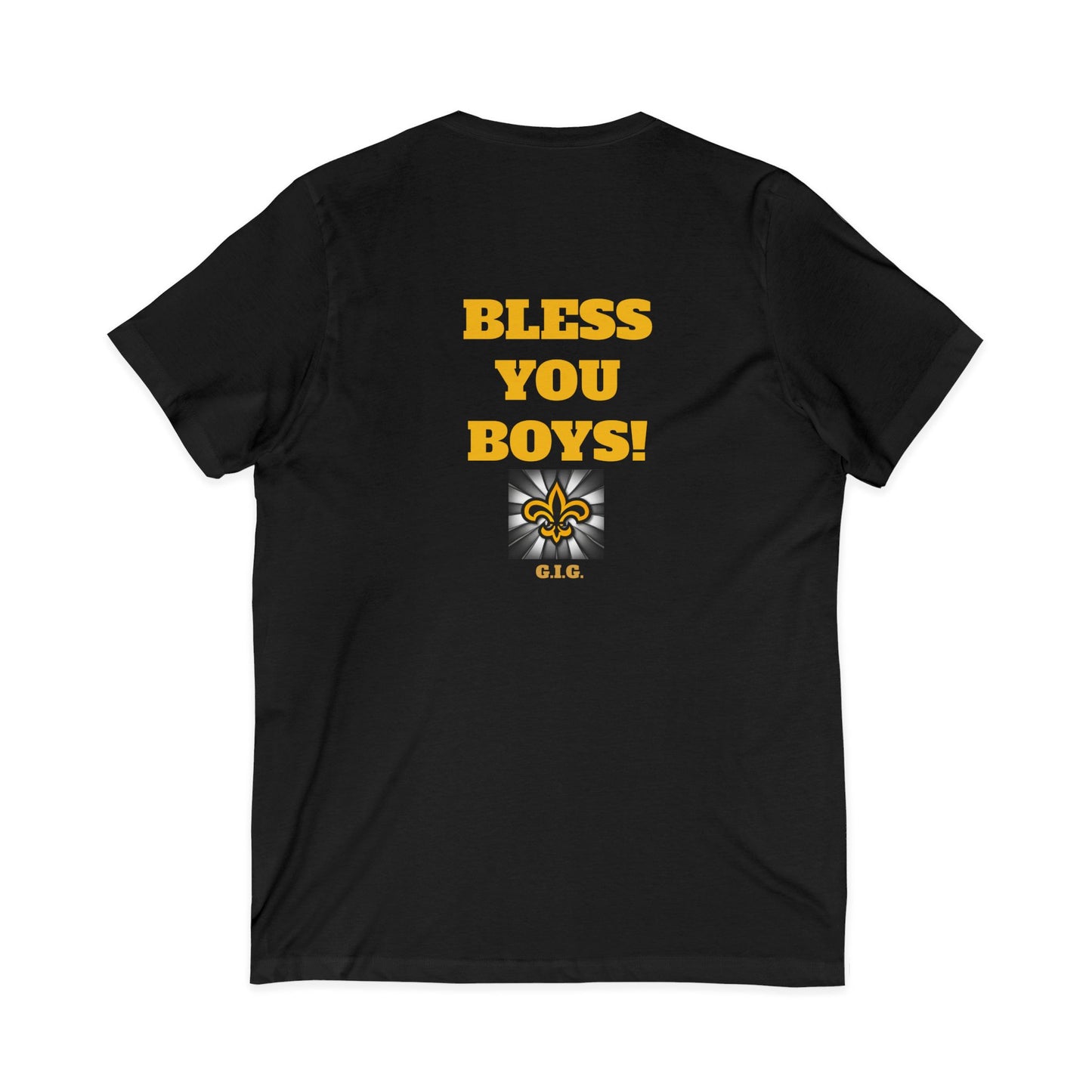 09) SAINTS GIG WHO DAT V-NECK TEE UNISEX (double sided)