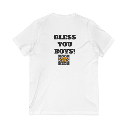 09) SAINTS GIG WHO DAT V-NECK TEE UNISEX (double sided)