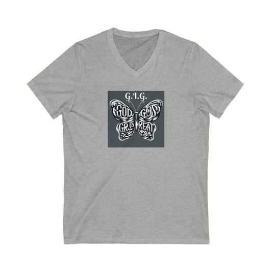 V NECK TEE - BUTTERFLY - Unisex
