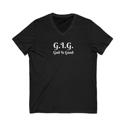 6) V-NECK TEE God is Good Unisex